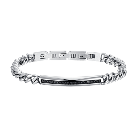 MEN'S STEEL BRACELET WITH ELEMENT WITH BLACK CRYSTALS Luca Barra