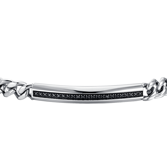 MEN'S STEEL BRACELET WITH ELEMENT WITH BLACK CRYSTALS Luca Barra