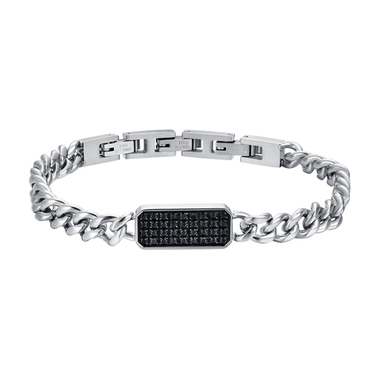 MEN'S STEEL BRACELET WITH ELEMENT WITH BLACK CRYSTALS Luca Barra