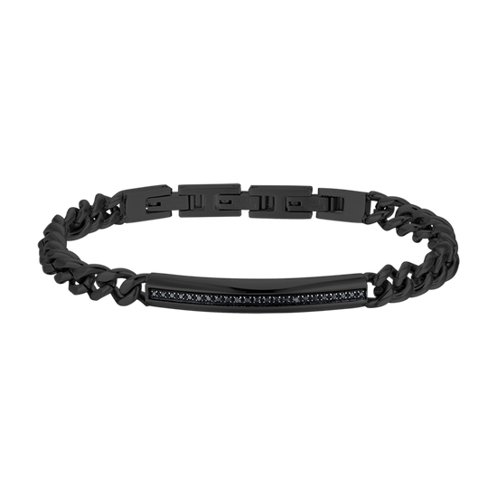 BLACK IP STEEL MEN'S BRACELET WITH ELEMENT WITH BLACK CRYSTALS Luca Barra