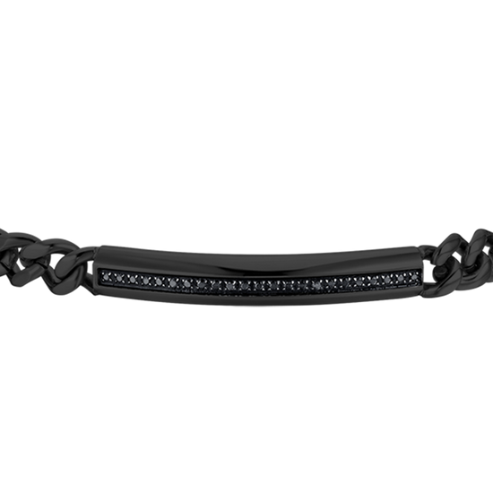 BLACK IP STEEL MEN'S BRACELET WITH BLACK CRYSTAL ELEMENT