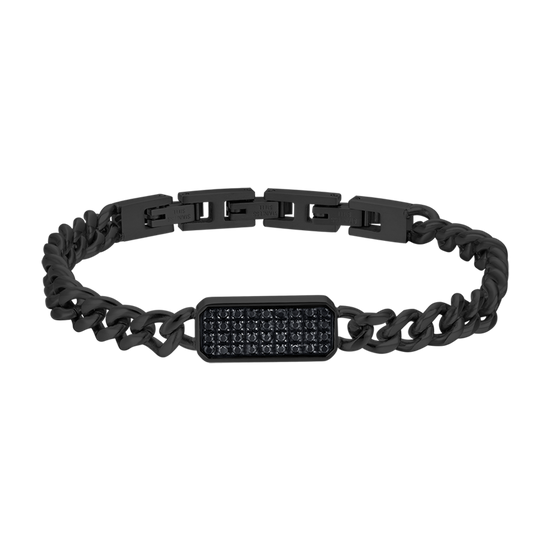 BLACK IP STEEL MEN'S BRACELET WITH BLACK CRYSTAL ELEMENT