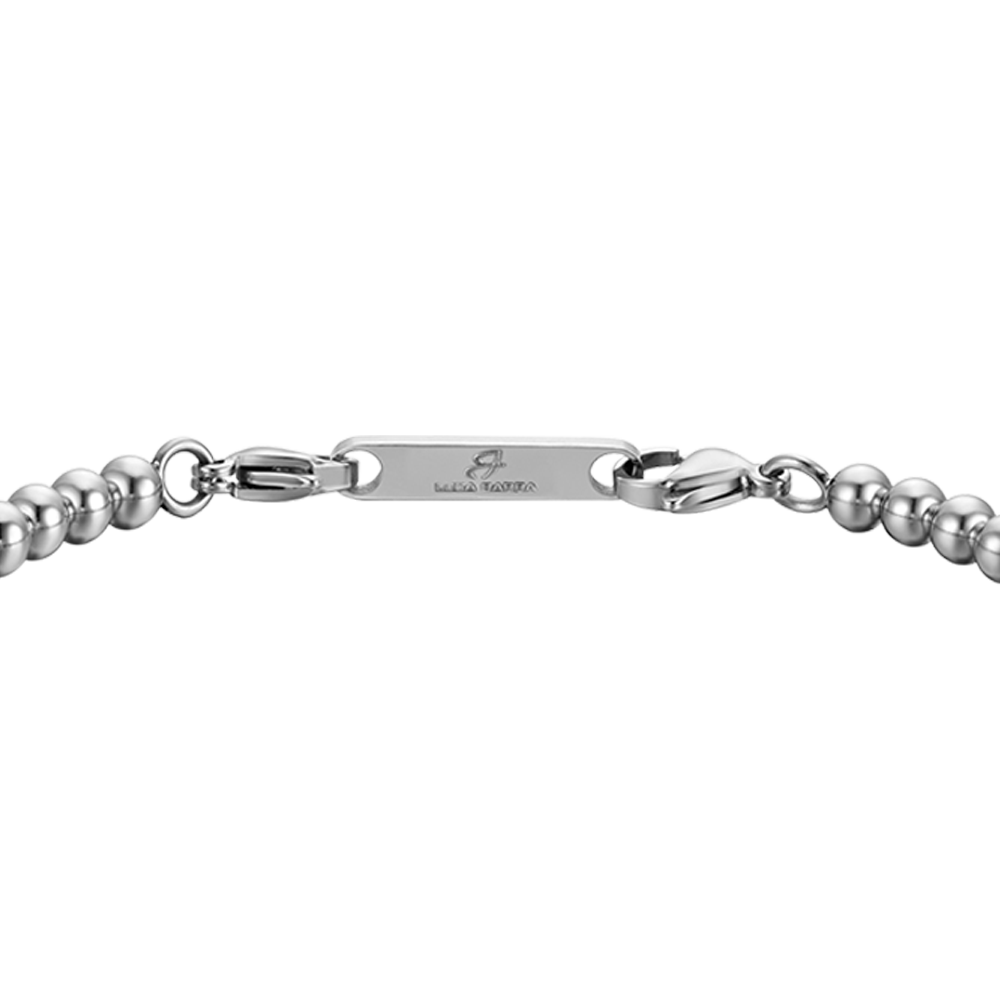 STEEL MEN'S BRACELET WITH BLACK STONES