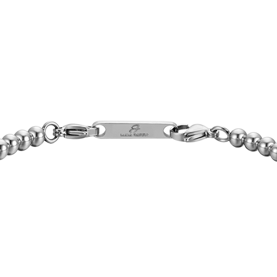 STEEL MEN'S BRACELET WITH BLACK STONES