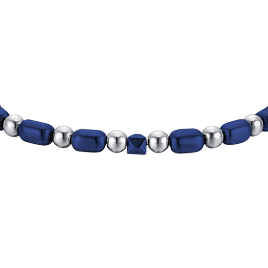 STEEL MEN'S BRACELET WITH BLUE HEMATITE