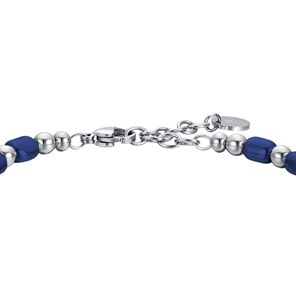 STEEL MEN'S BRACELET WITH BLUE HEMATITE