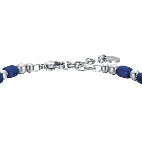 STEEL MEN'S BRACELET WITH BLUE HEMATITE