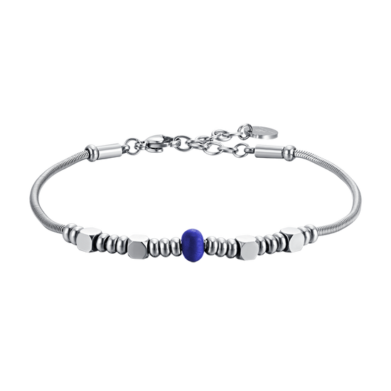 STEEL MEN'S BRACELET WITH BLUE STONE