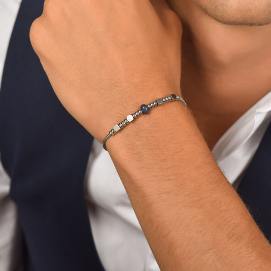 MEN'S STEEL BRACELET WITH BLUE STONE Luca Barra