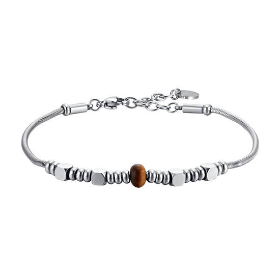 MEN'S STEEL BRACELET WITH TIGER'S EYE STONES Luca Barra