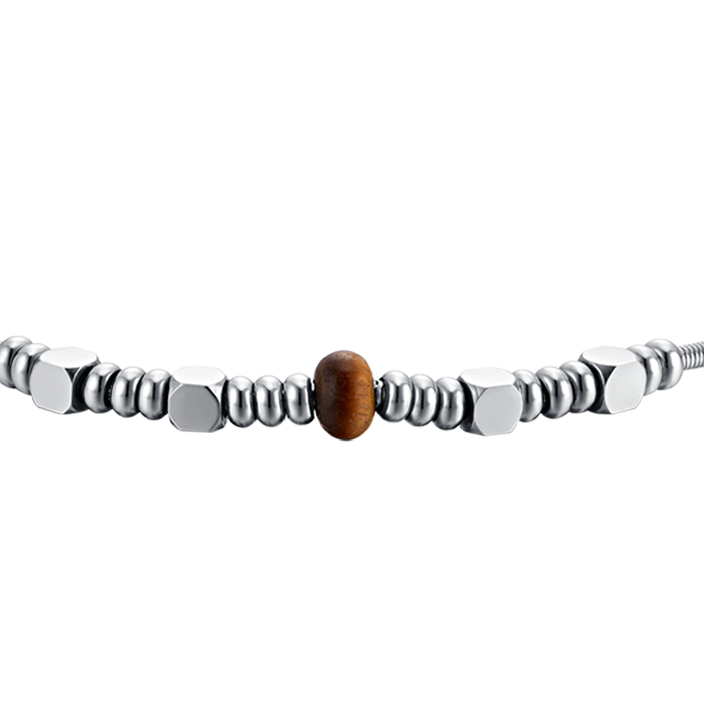 MEN'S STEEL BRACELET WITH TIGER'S EYE STONES Luca Barra