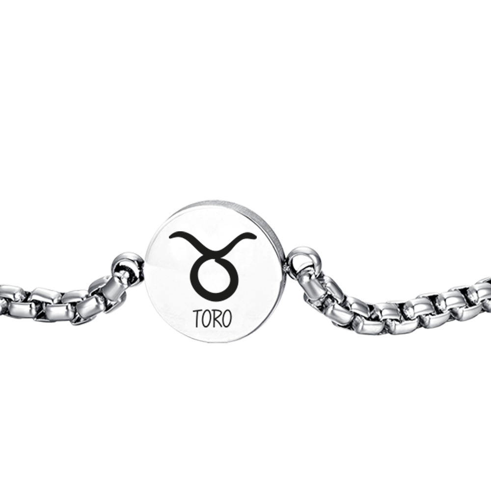 BULL ZODIAC SIGN STEEL PLATE MEN'S BRACELET