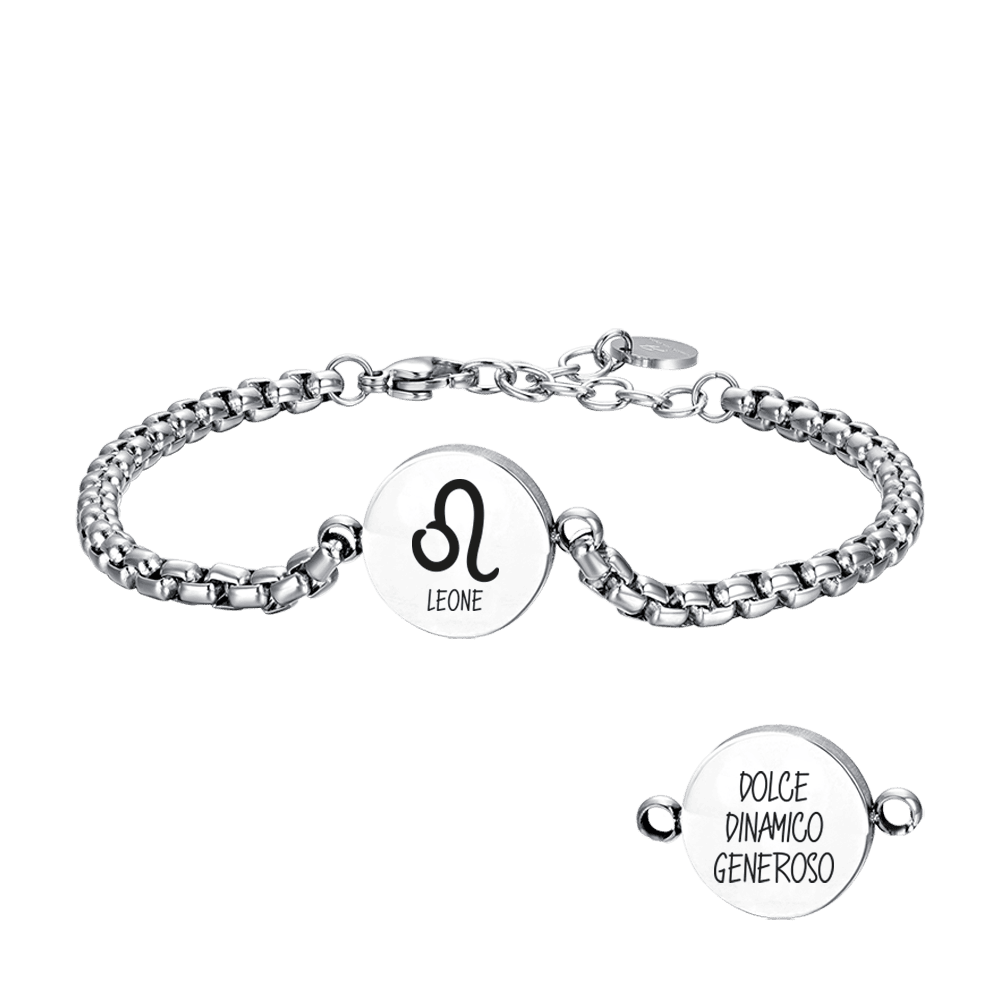 STEEL MEN'S ZODIAC SIGN LEO PLATE BRACELET