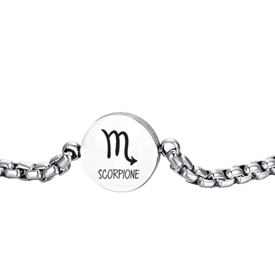 STEEL MEN'S BRACELET SCORPIO ZODIAC SIGN PLATE