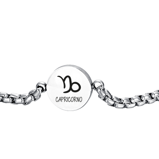 STEEL BRACELET MEN'S ZODIAC SIGN CAPRICORN PLATE