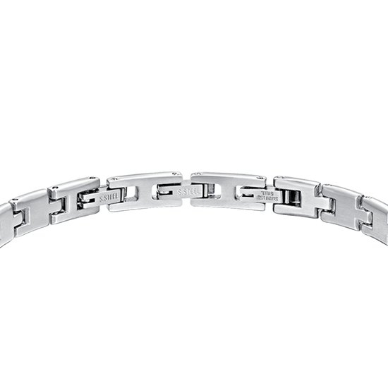 MEN'S STEEL BRACELET WITH BLACK IP PLATE