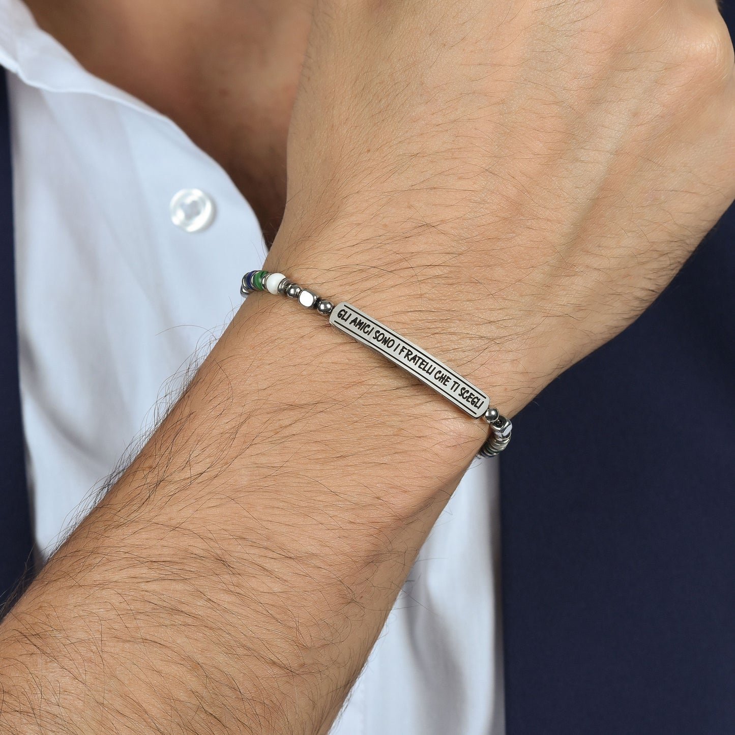 STEEL MEN'S BRACELET THE FRIENDS ARE THE BROTHERS YOU CHOOSE Luca Barra