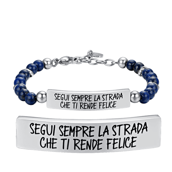 STEEL MEN'S BRACELET ALWAYS FOLLOW THE PATH THAT MAKES YOU HAPPY