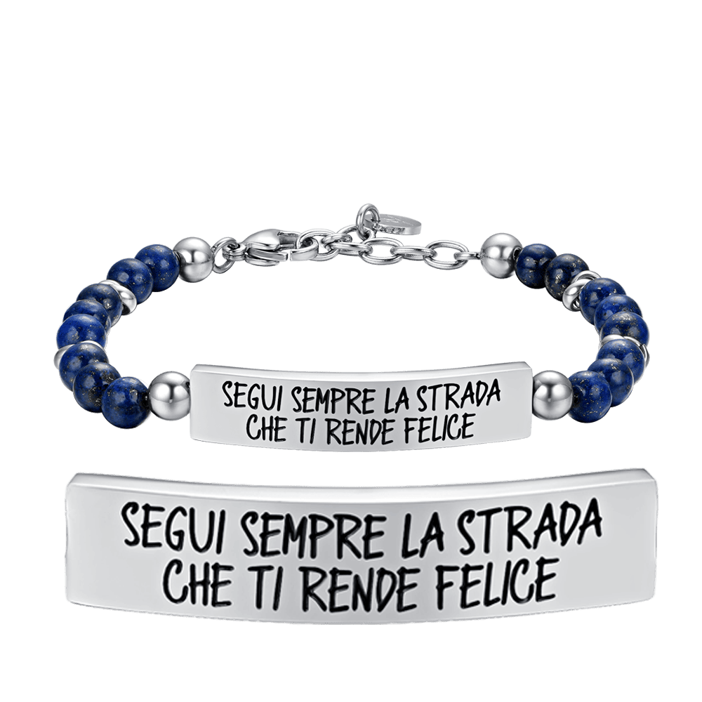 STEEL MEN'S BRACELET ALWAYS FOLLOW THE PATH THAT MAKES YOU HAPPY