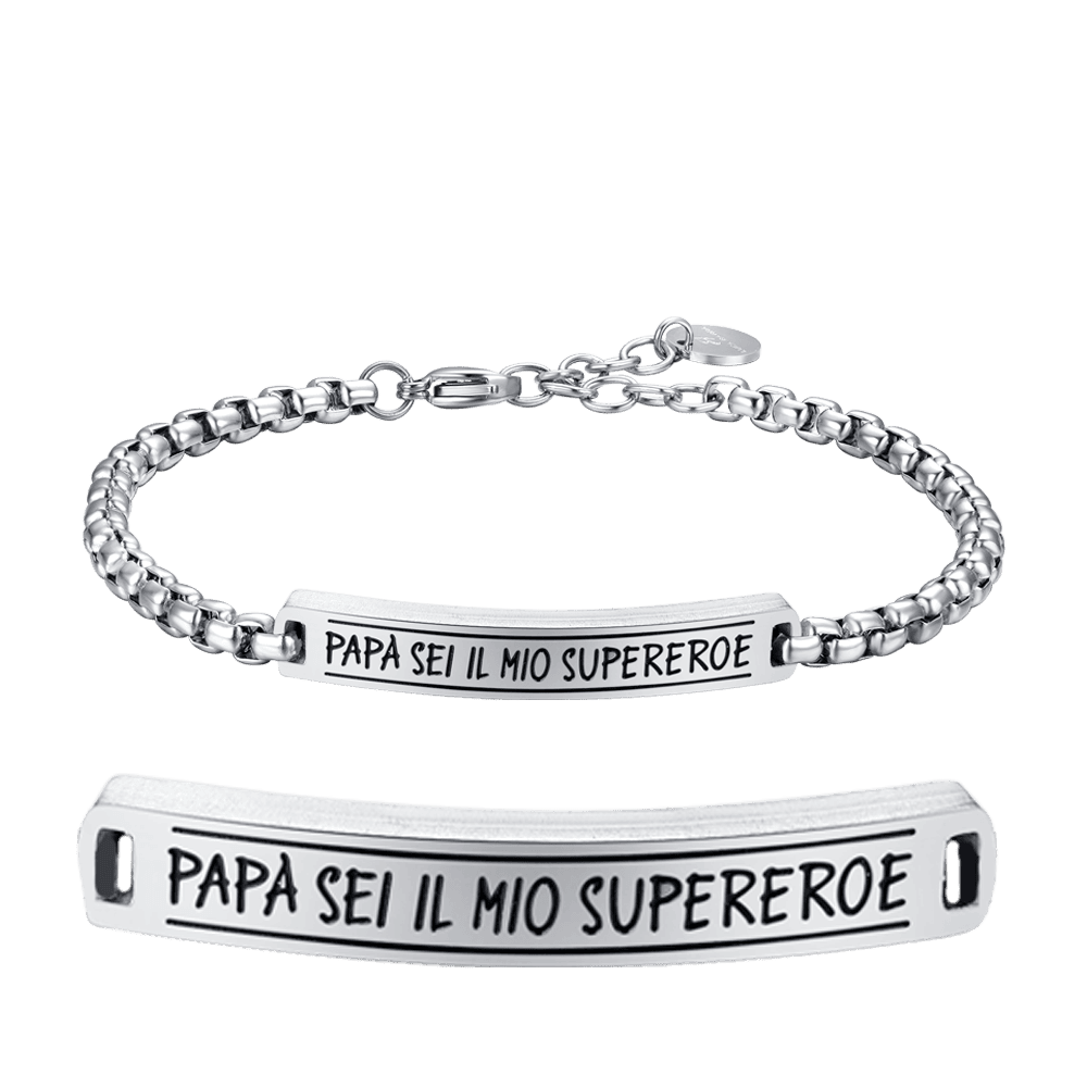 STEEL PLATE MEN'S BRACELET DAD YOU ARE MY SUPERHERO