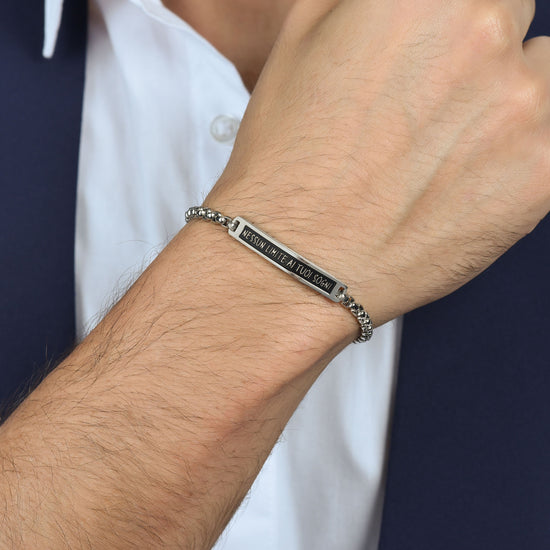 STEEL PLATE MEN'S BRACELET NO LIMITS TO YOUR DREAMS Luca Barra