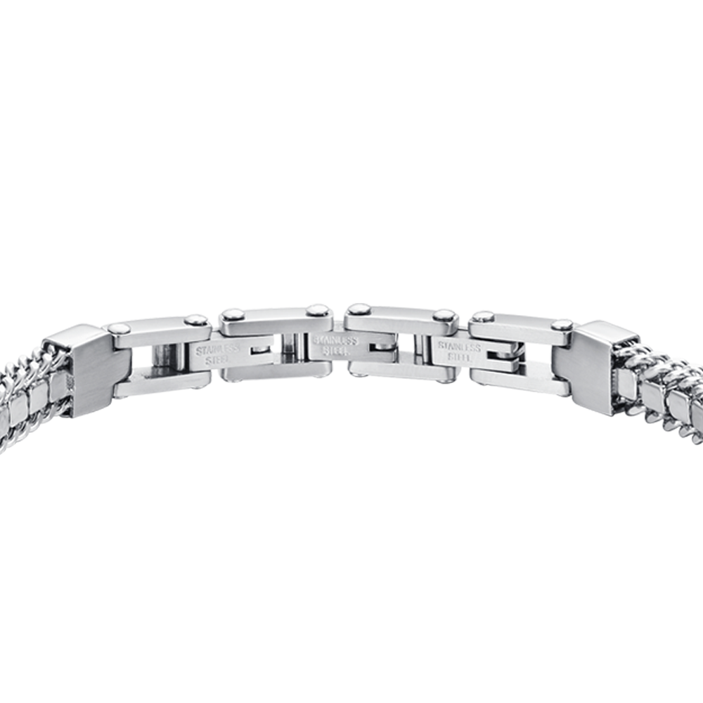 STEEL MEN'S TENNIS BRACELET WITH WHITE CRYSTALS