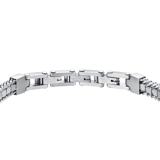 STEEL MEN'S TENNIS BRACELET WITH WHITE CRYSTALS