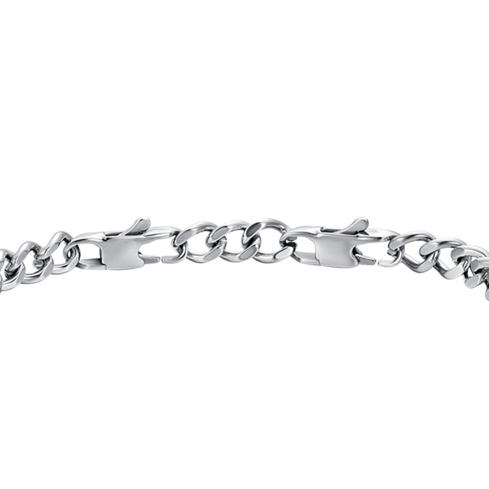 MEN'S STEEL ELEMENT BRACELET WITH BLACK CRYSTALS