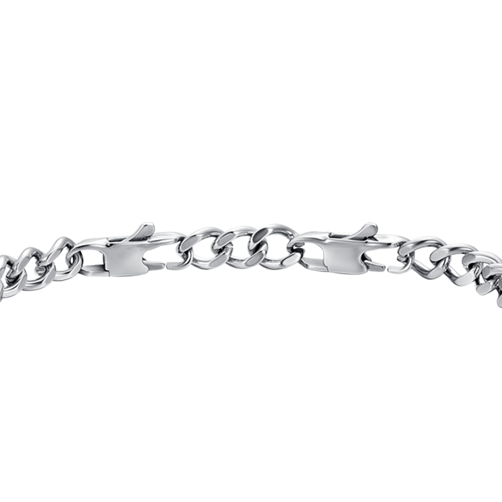 MEN'S STEEL ELEMENT BRACELET WITH WHITE CRYSTALS