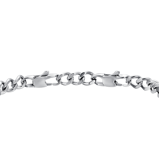 MEN'S STEEL ELEMENT BRACELET WITH WHITE CRYSTALS