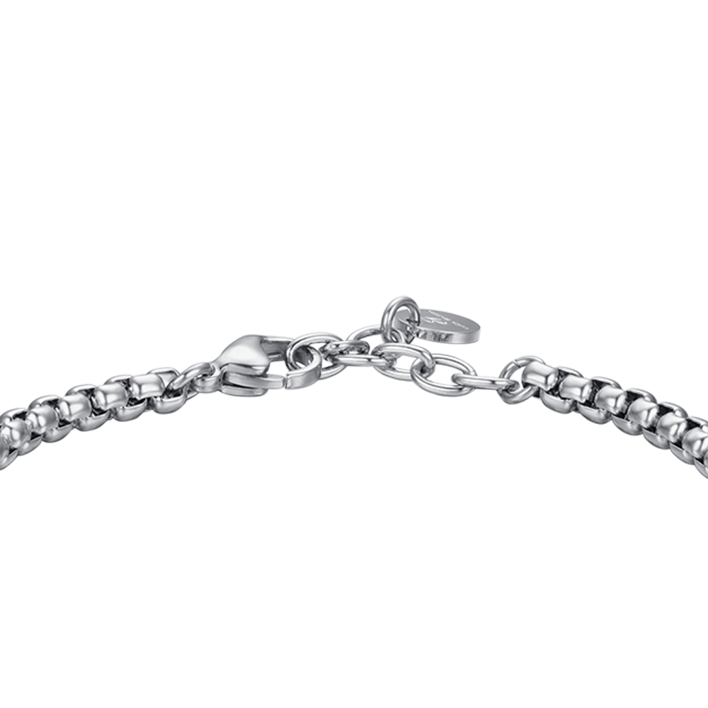 MEN'S STEEL ELEMENT BRACELET WITH BLACK CRYSTALS