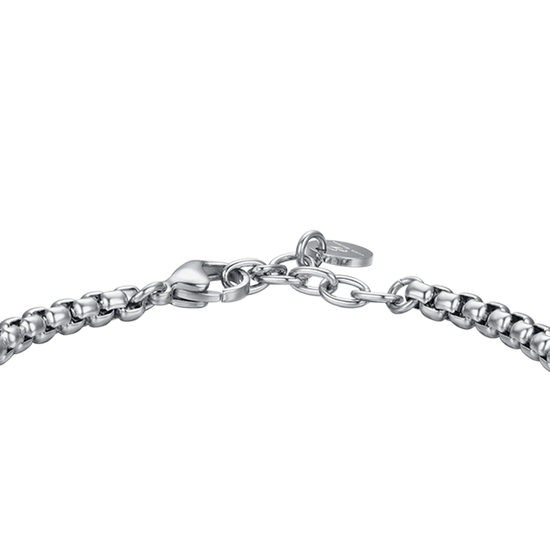 MEN'S STEEL ELEMENT BRACELET WITH BLACK CRYSTALS