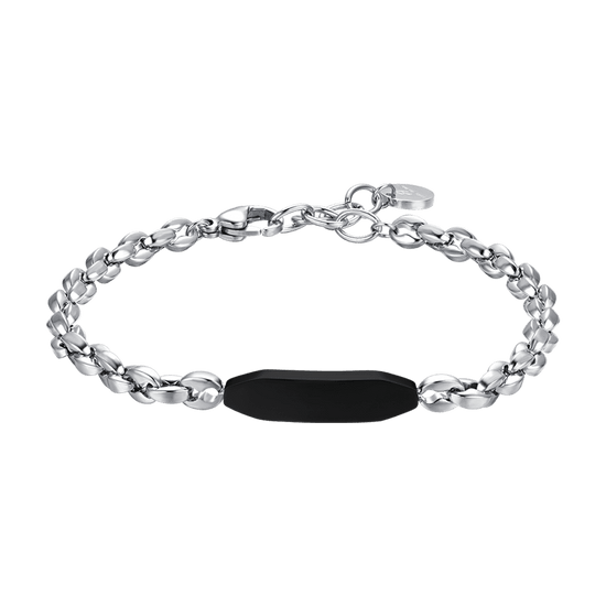 men's steel bracelet with black ip element Luca Barra