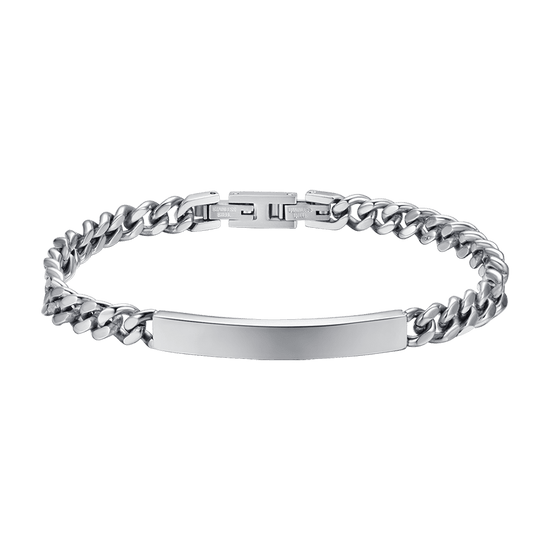 MEN'S STEEL BRACELET WITH SILVER PLATE