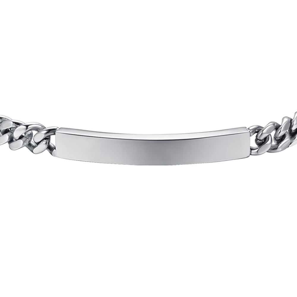 MEN'S STEEL BRACELET WITH SILVER PLATE