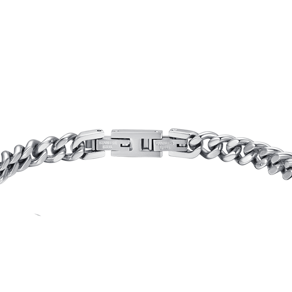 MEN'S STEEL BRACELET WITH SILVER PLATE