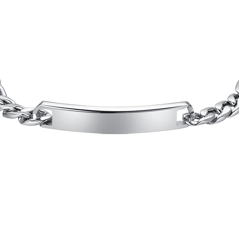 MEN'S STEEL BRACELET WITH SILVER PLATE