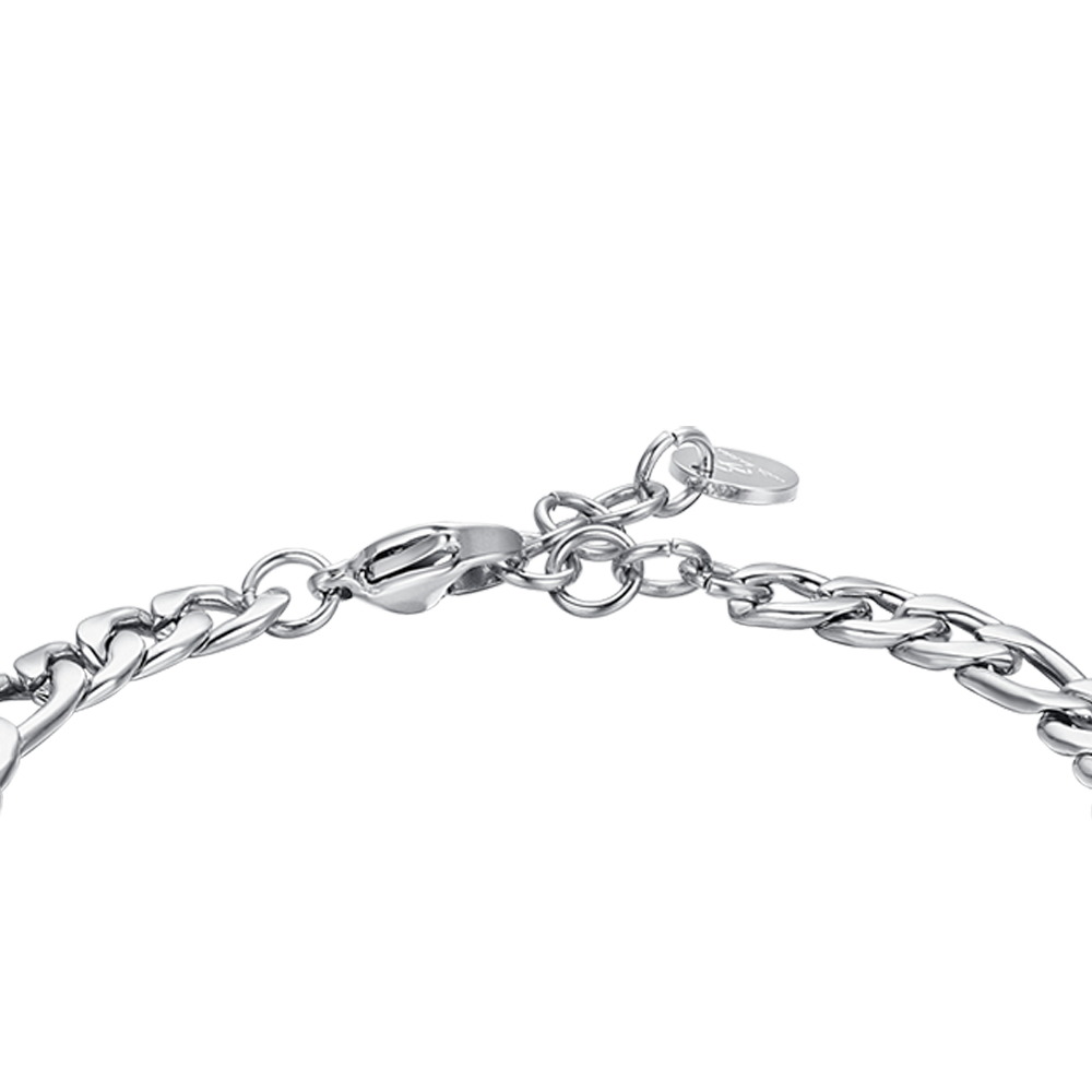 MEN'S STEEL BRACELET WITH SILVER PLATE