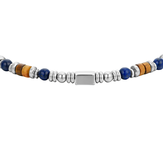 STEEL MEN'S BRACELET WITH LAPIS STONE