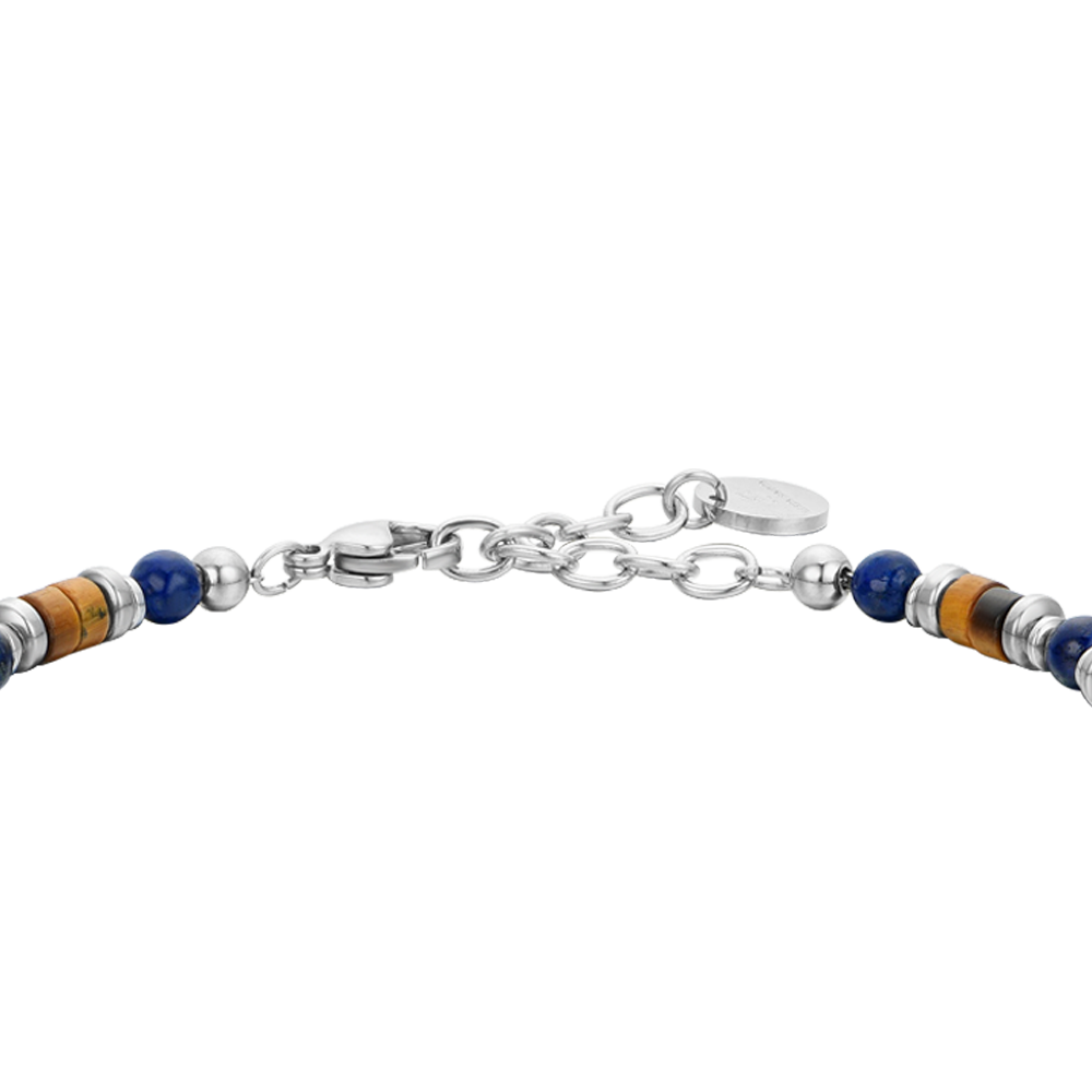 STEEL MEN'S BRACELET WITH LAPIS STONE