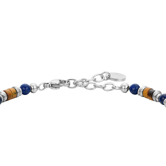 STEEL MEN'S BRACELET WITH LAPIS STONE