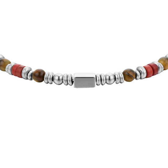 STEEL MEN'S BRACELET TIGER EYE STONES