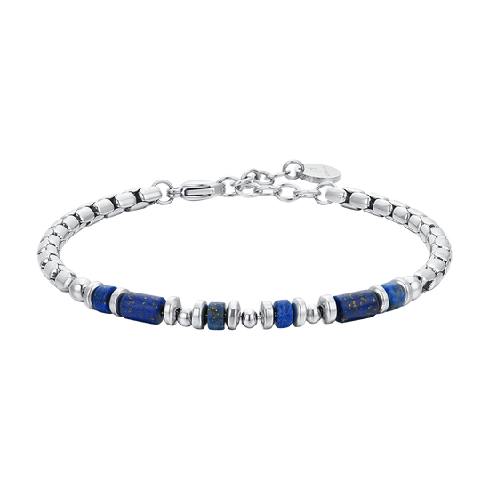 BLUE LAPIS STEEL MEN'S BRACELET