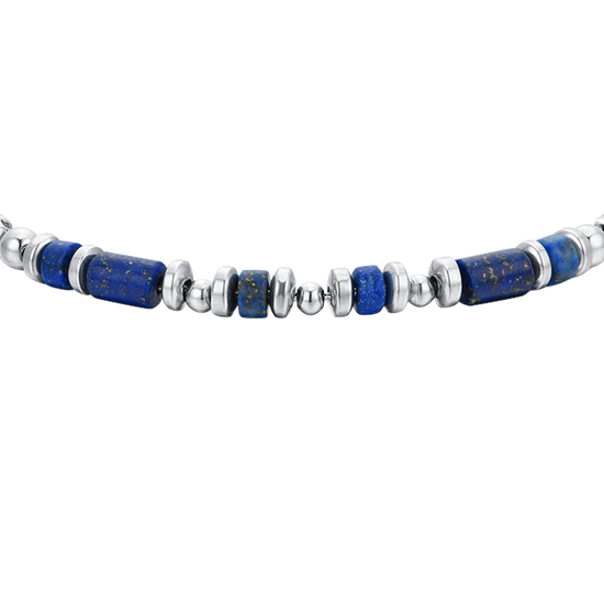 BLUE LAPIS STEEL MEN'S BRACELET