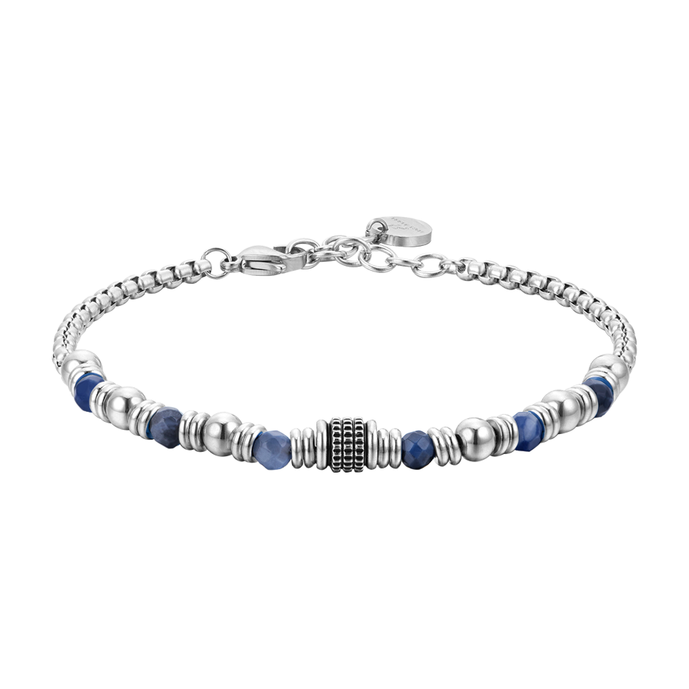 BLUE SODALITE STEEL MEN'S BRACELET