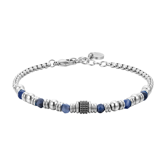 BLUE SODALITE STEEL MEN'S BRACELET