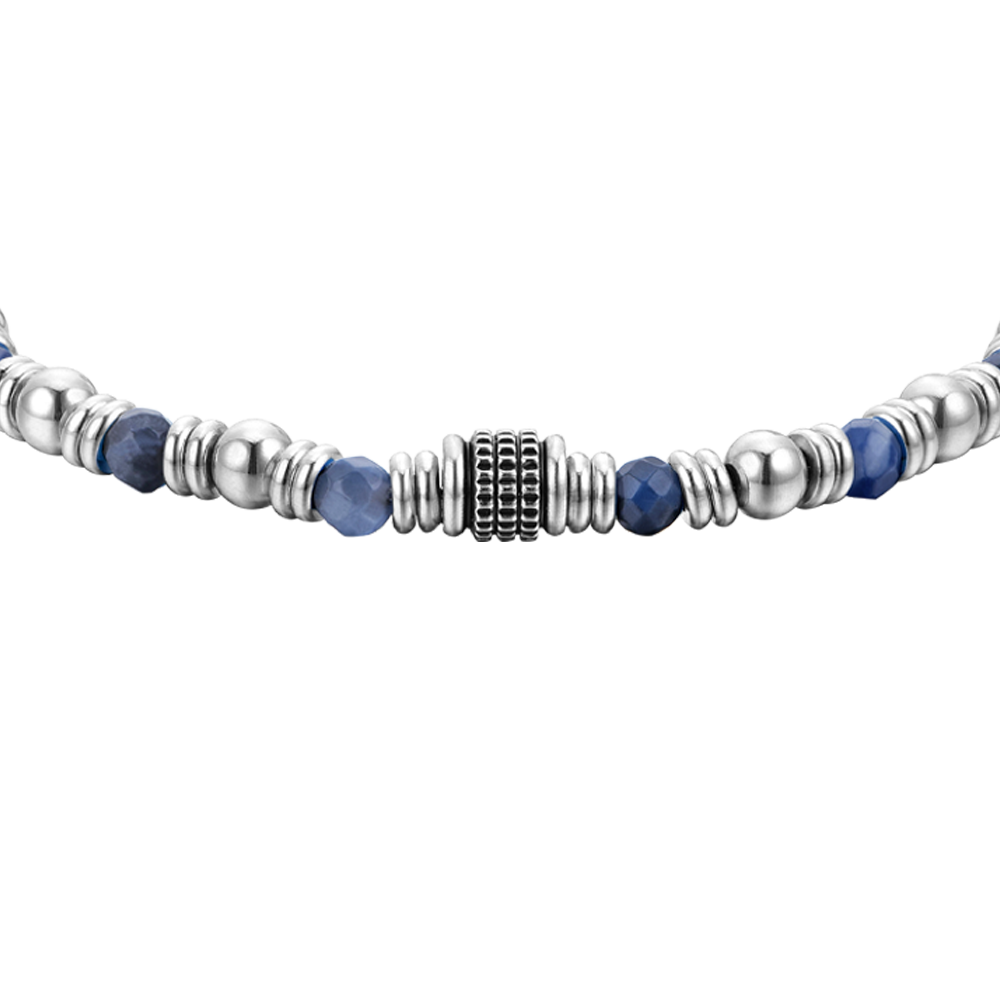 BLUE SODALITE STEEL MEN'S BRACELET