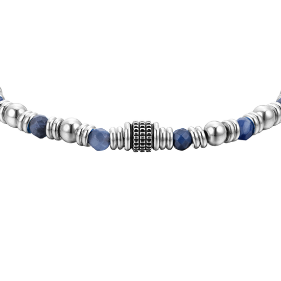 BLUE SODALITE STEEL MEN'S BRACELET