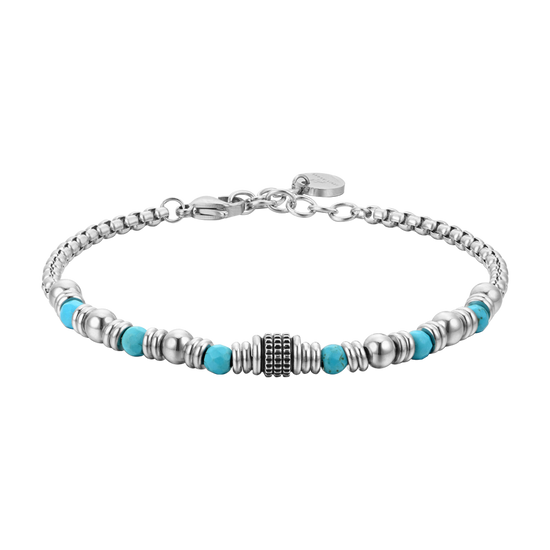 MEN'S STEEL BRACELET TURQUOISE STONES