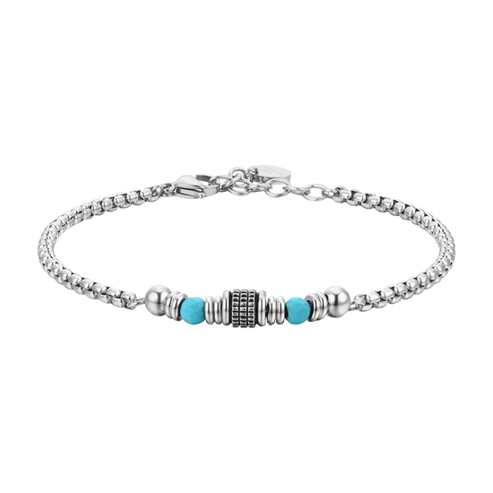 MEN'S STEEL BRACELET TURQUOISE STONES